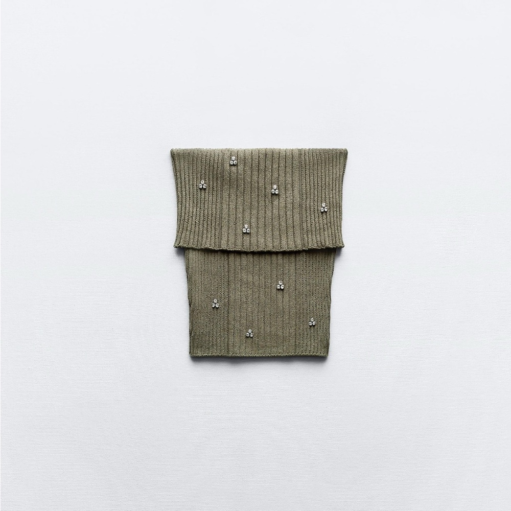 Zara Jewel Beaded Off The Shoulder Knit Top